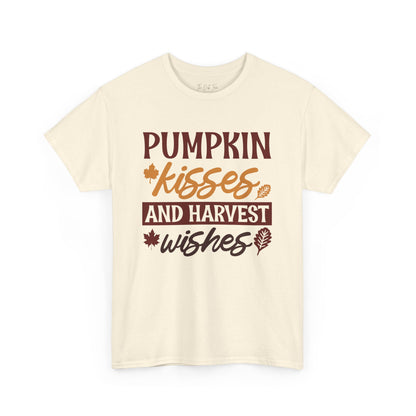 Pumpkin Kisses and Harvest Wishes Unisex Heavy Cotton Tee