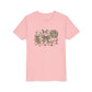 Ballet Floral Youth Tee — Pink Ballet Slippers & Bow Dance Shirt