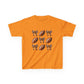 Kids Football & Bows T‑Shirt — Cute Gridiron Pattern for Girls, Youth Game Day Tee