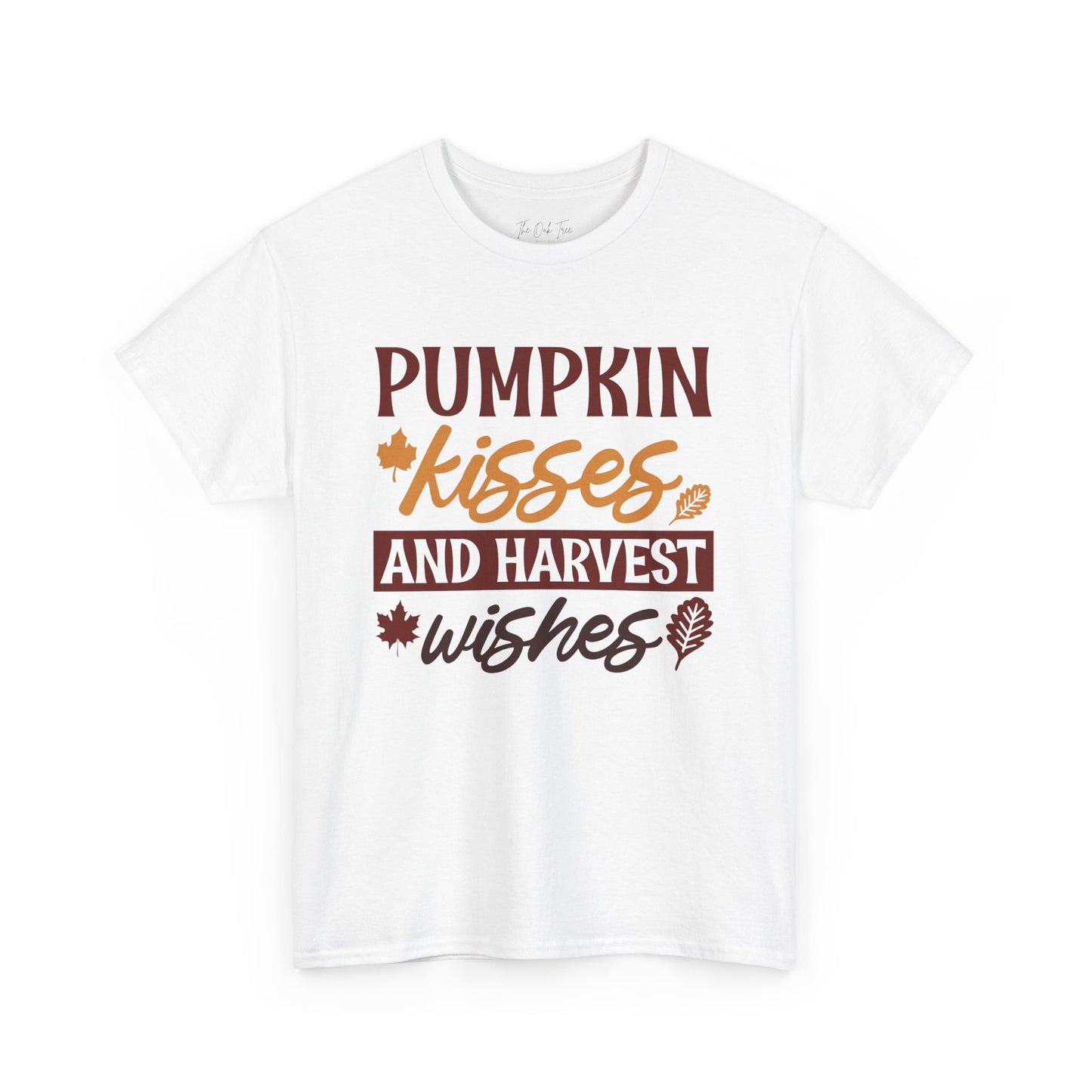 Pumpkin Kisses and Harvest Wishes Unisex Heavy Cotton Tee