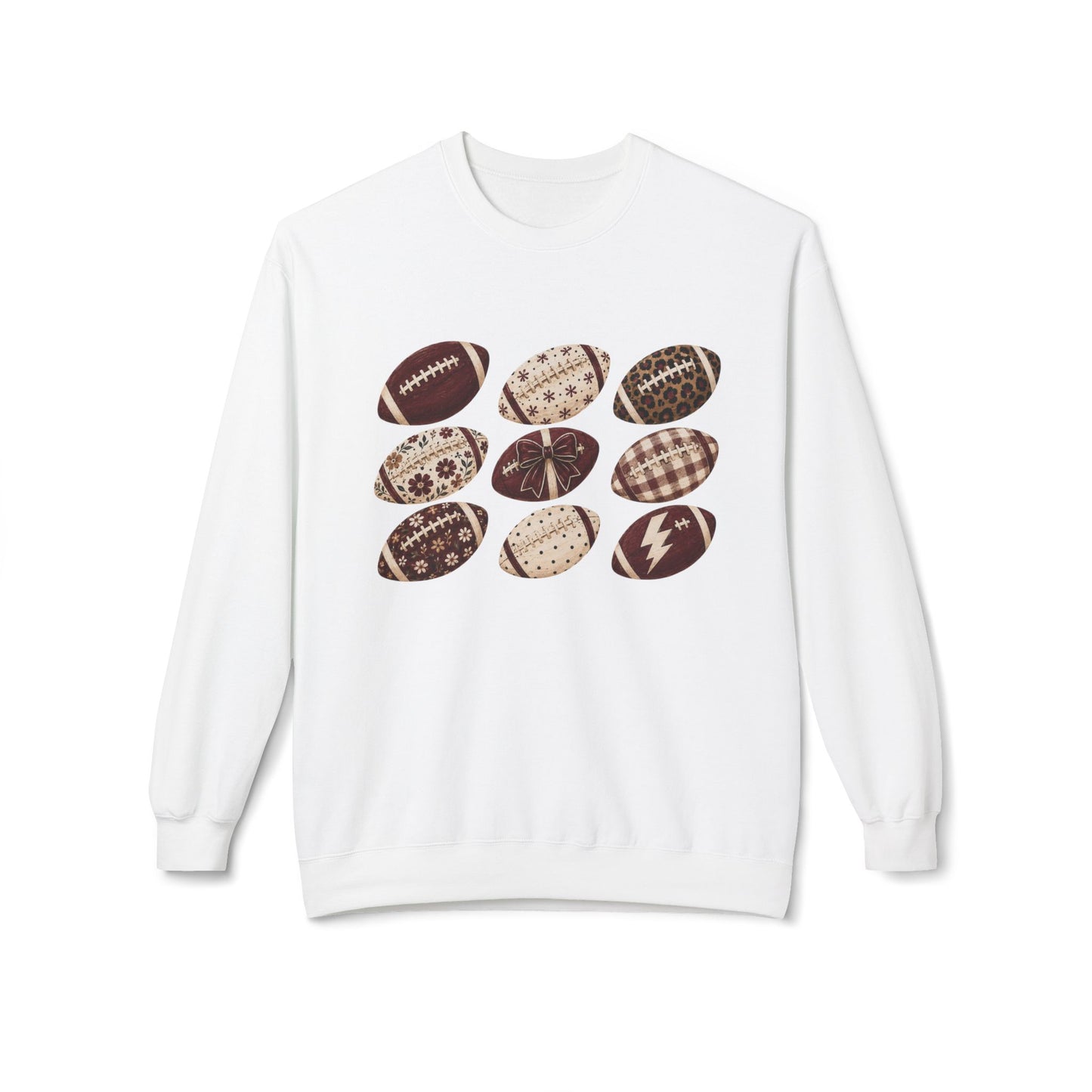 Vintage Pattern Football Crewneck Sweatshirt