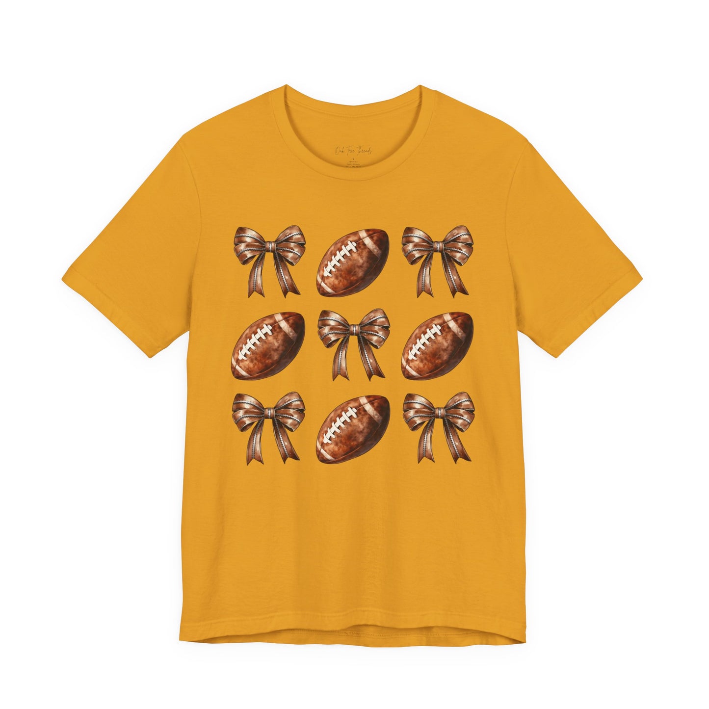 Football & Bows Tee — Cute Game Day Shirt for Fans & Moms