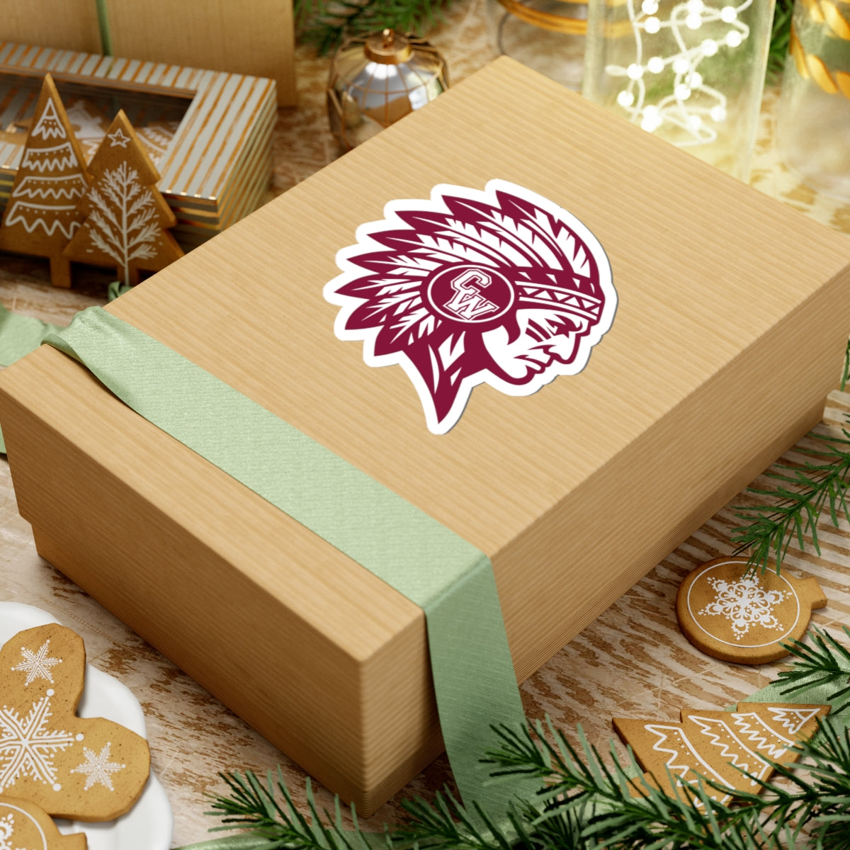 CW Indians Die-Cut Vinyl Sticker — Maroon CW Indians Logo