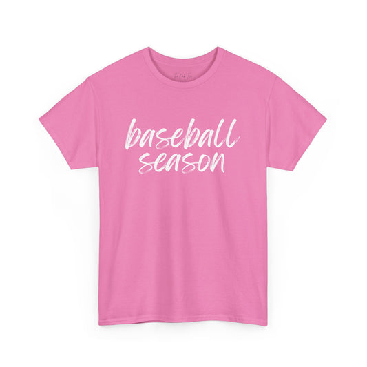 Baseball Season- White Text Tee
