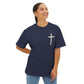 Oversized & Boxy Lift Heavy Pray Hard  Tee — Faith & Fitness Tee