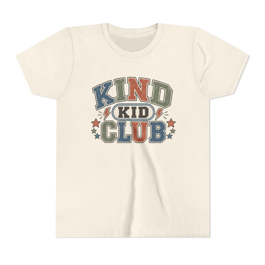 Kind Kid Club Youth Tee — Retro Positive Kids Shirt