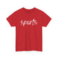 Sports- White Text Tee