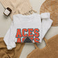 Amanda-Clearcreek Aces Stacked Crewneck Sweatshirt
