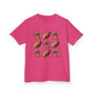 Kids Football & Bows T‑Shirt — Cute Gridiron Pattern for Girls, Youth Game Day Tee