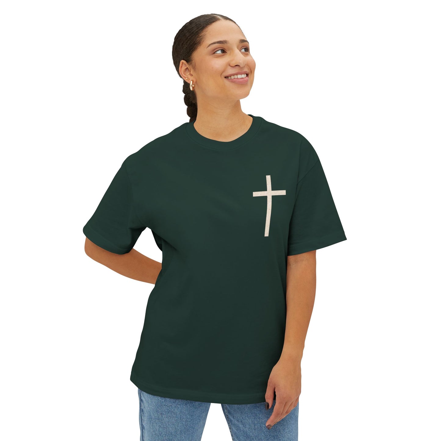 Oversized & Boxy Lift Heavy Pray Hard  Tee — Faith & Fitness Tee