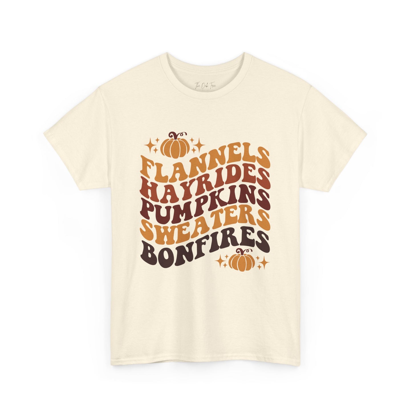Flannels Hayrides Pumpkins Sweaters Bonfires Unisex Heavy Cotton Tee