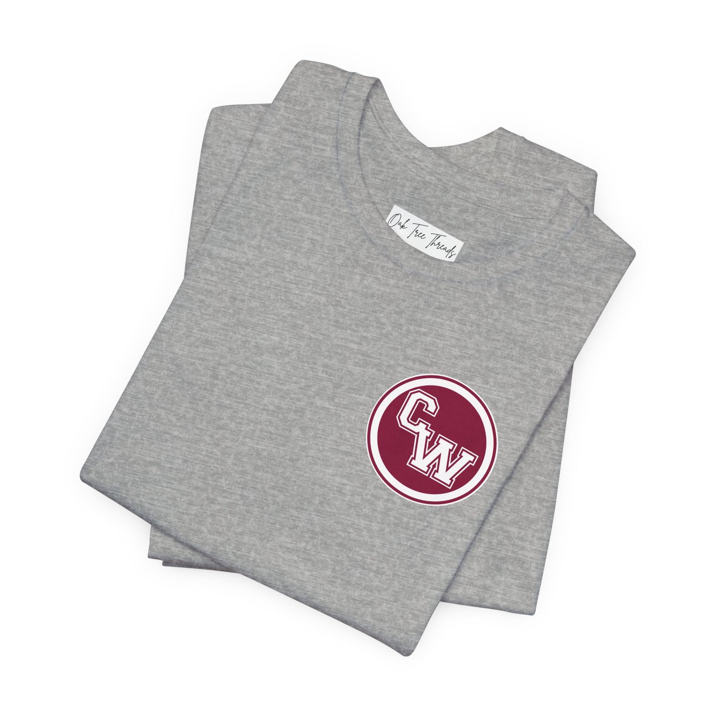 CW Circle Logo T‑Shirt – Maroon Chest Emblem Tee