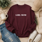 Embroidered Girl Mom Crewneck Sweatshirt-- Mom life pullover