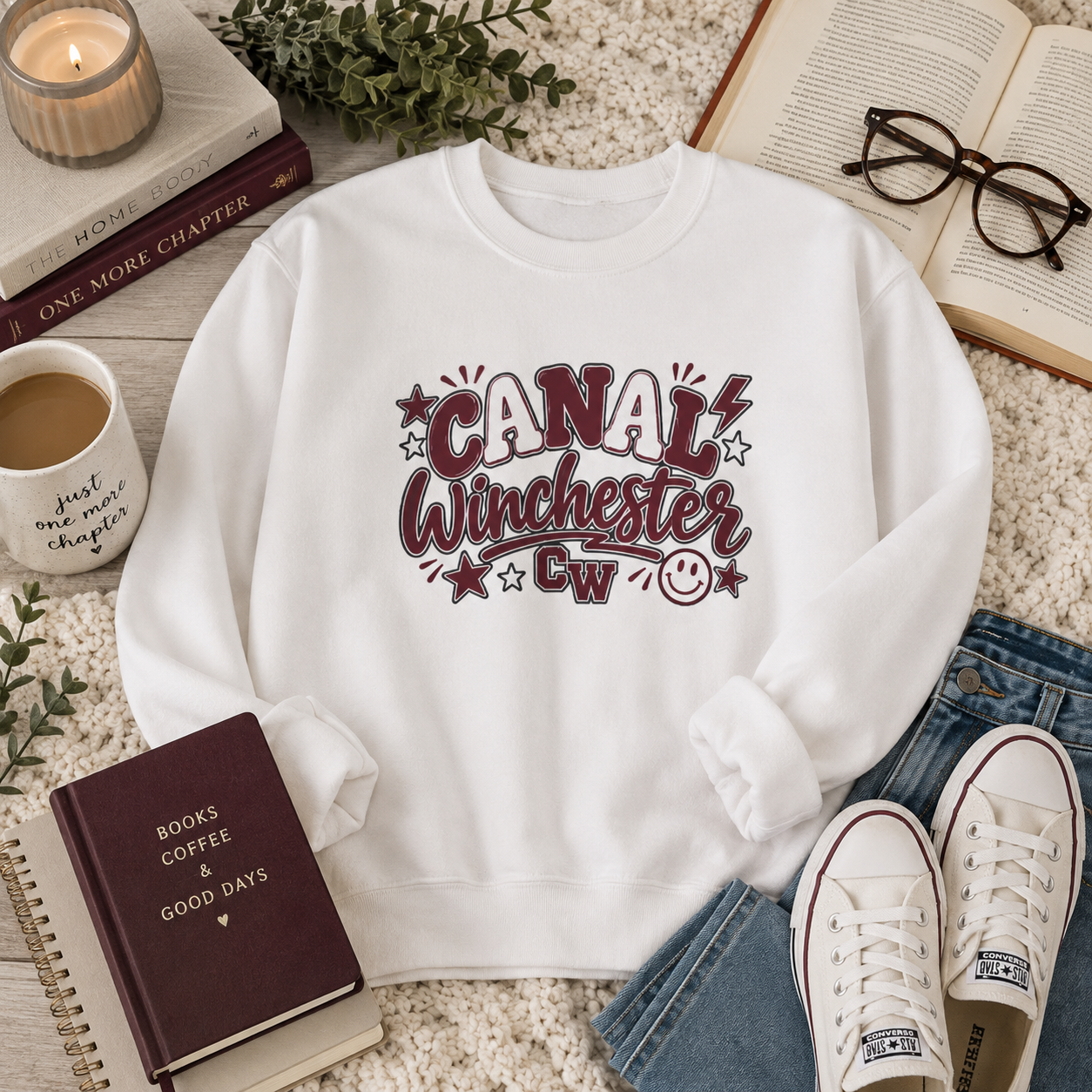 Crewneck Sweatshirt – 'Canal Winchester' Retro Script Pullover