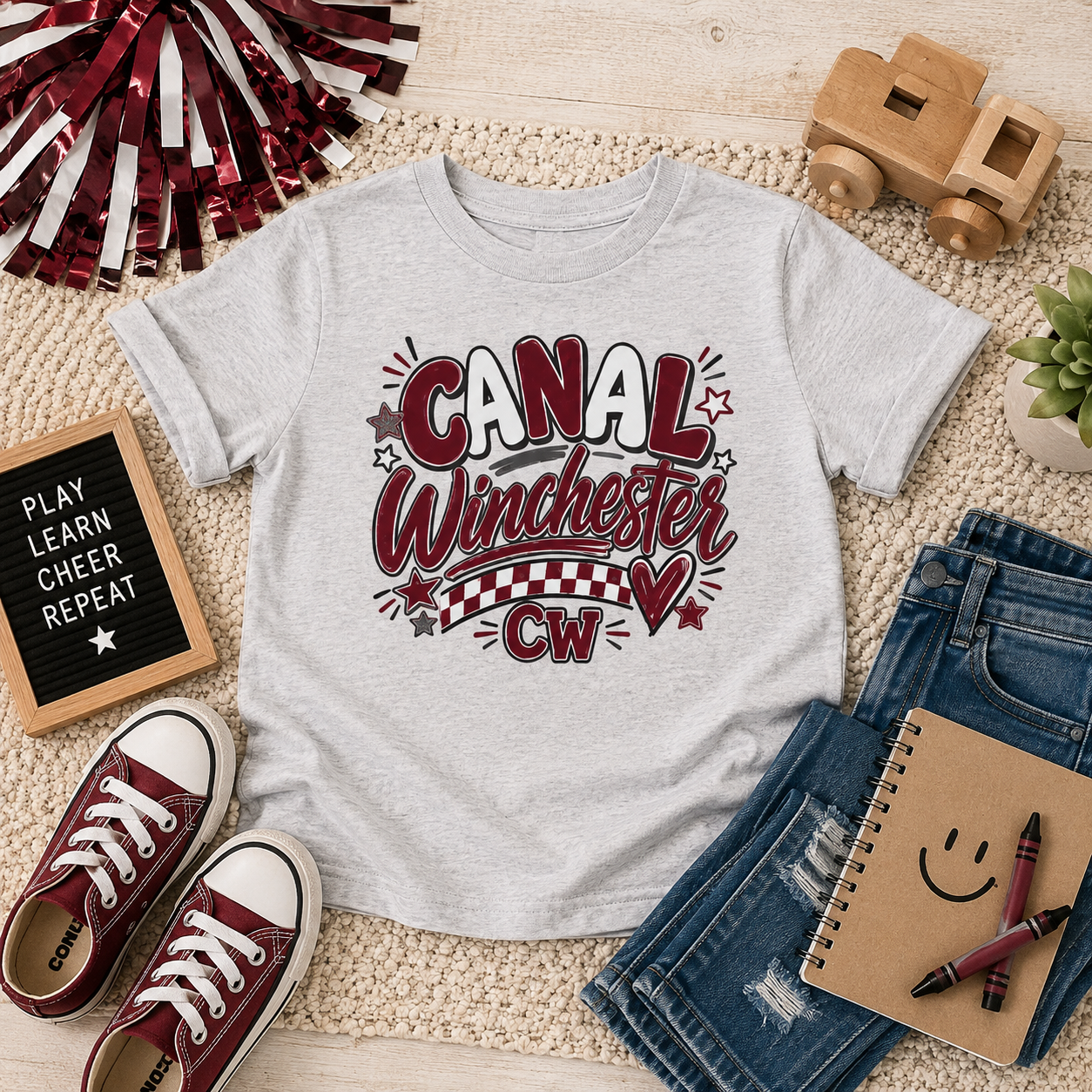 Kids Tee — Canal Winchester Graphic Tee — Retro Town Pride CW T‑Shirt