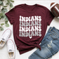 Indians Retro Stack Tee — Vintage Script Team Pride T-Shirt