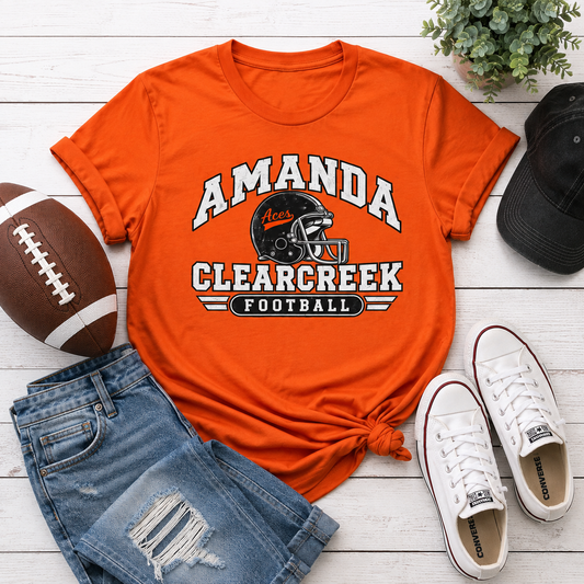 Amanda Cleargreek Football T-Shirt — Personalized Team Tee