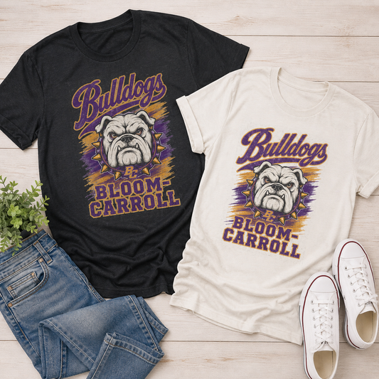 Oversized Bloom-Carroll Bulldogs Vintage Tee