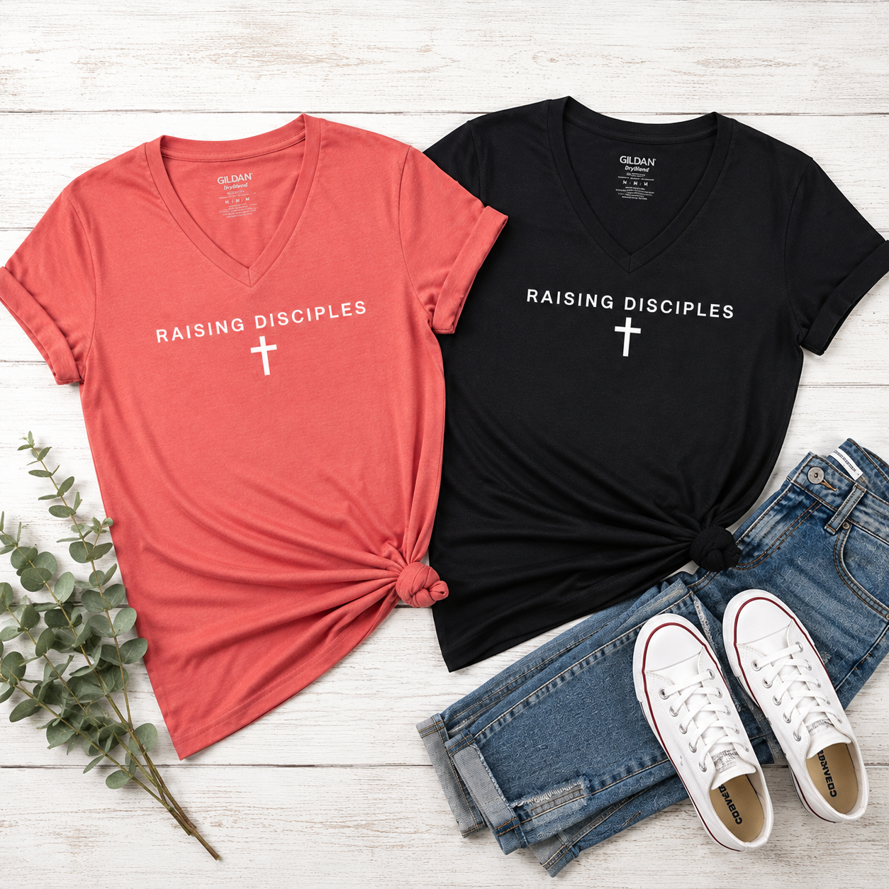 Raising Disciples Women’s V-Neck Tee