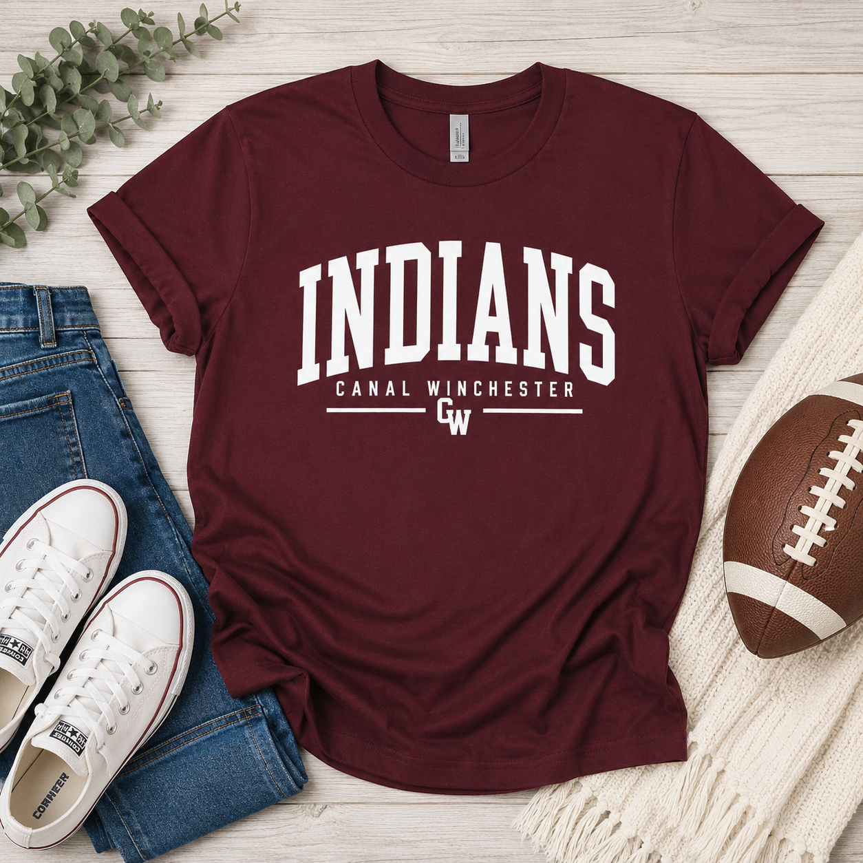 Canal Winchester Indians Vintage Varsity Tee