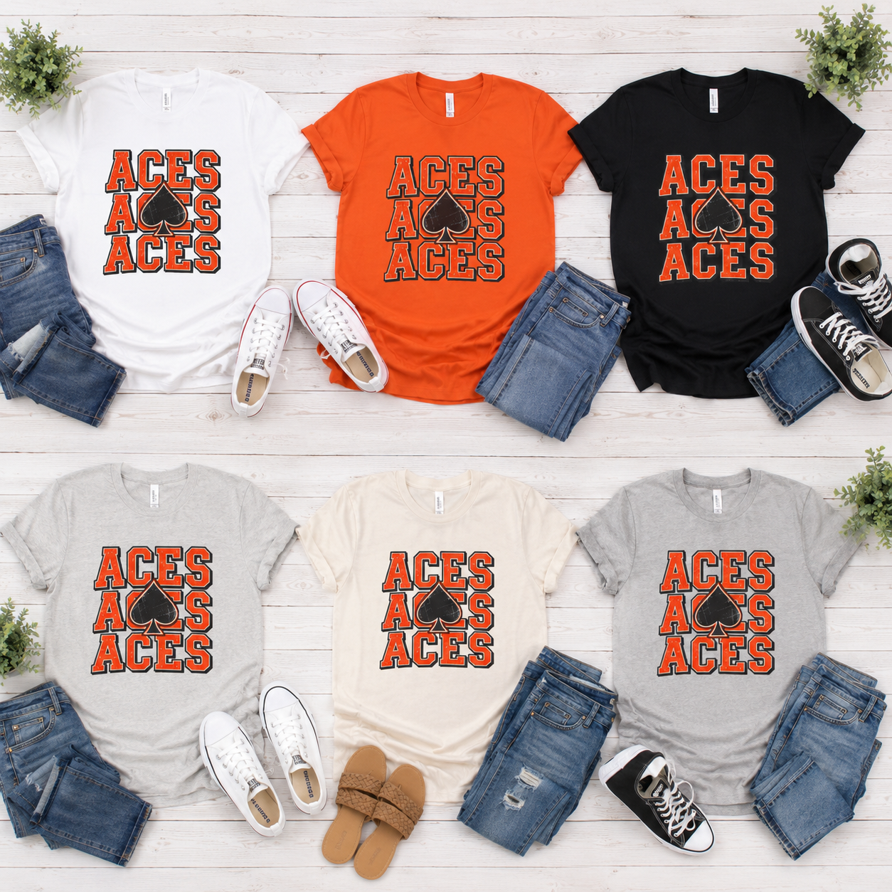 Amanda-Clearcreek Aces Stacked Adult Tee