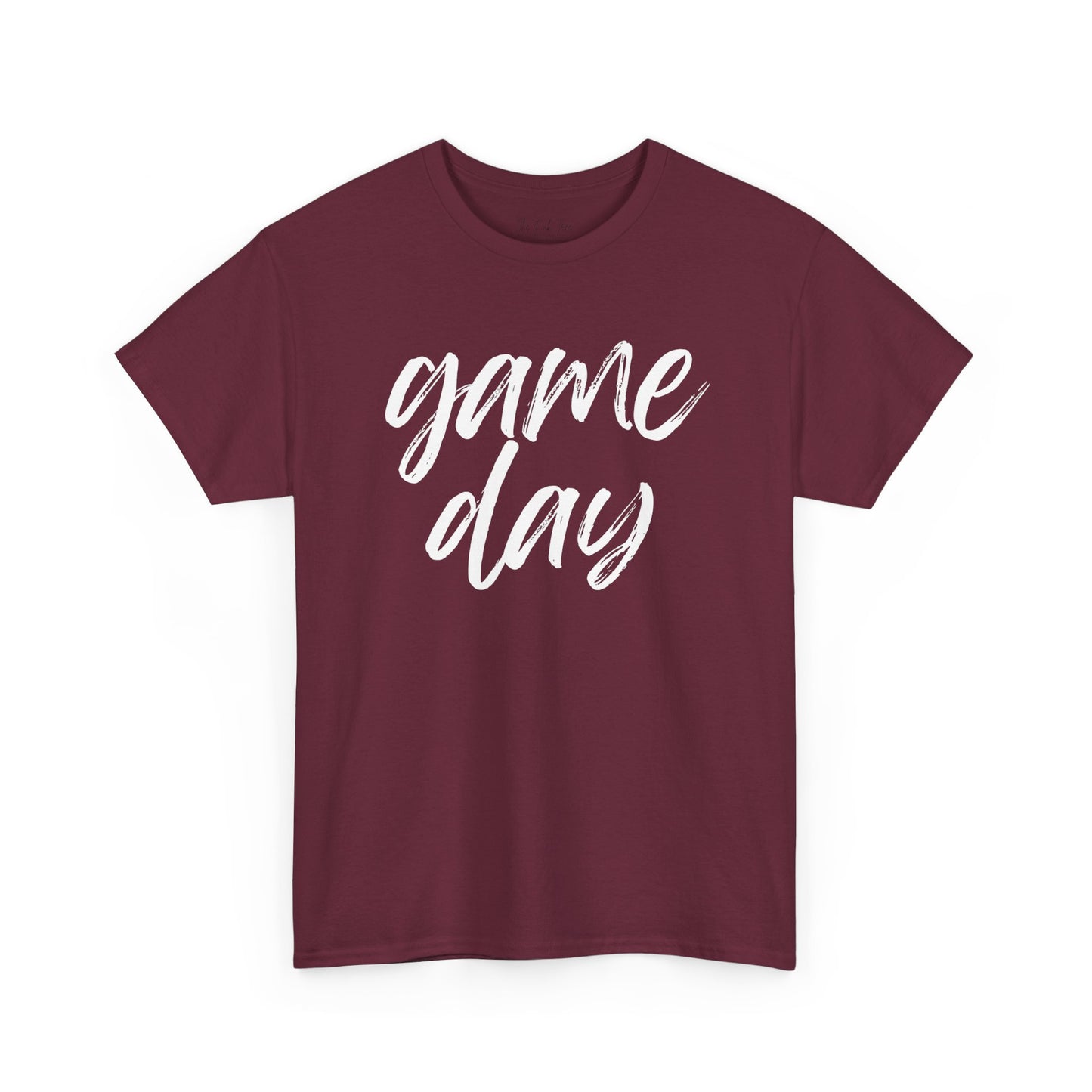 Game Day- White Text Script Tee