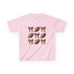 Kids Football & Bows T‑Shirt — Cute Gridiron Pattern for Girls, Youth Game Day Tee
