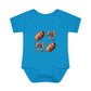 Baby Bodysuit — Football & Bow Pattern Infant Onesie (Cute Game Day Outfit)