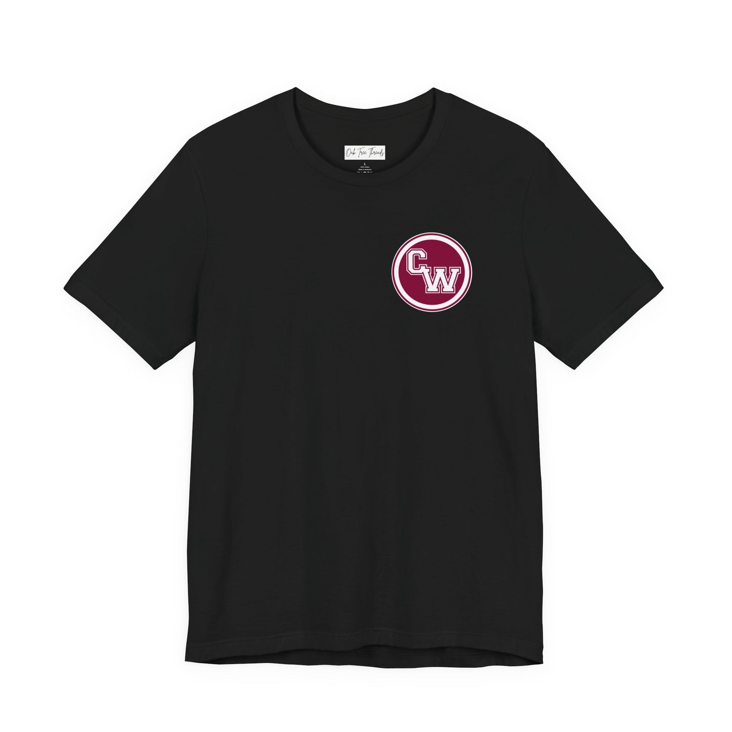 CW Circle Logo T‑Shirt – Maroon Chest Emblem Tee