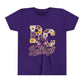 Youth Tee Bloom- Carroll Bulldogs Floral   — Purple & Gold School Spirit Shirt