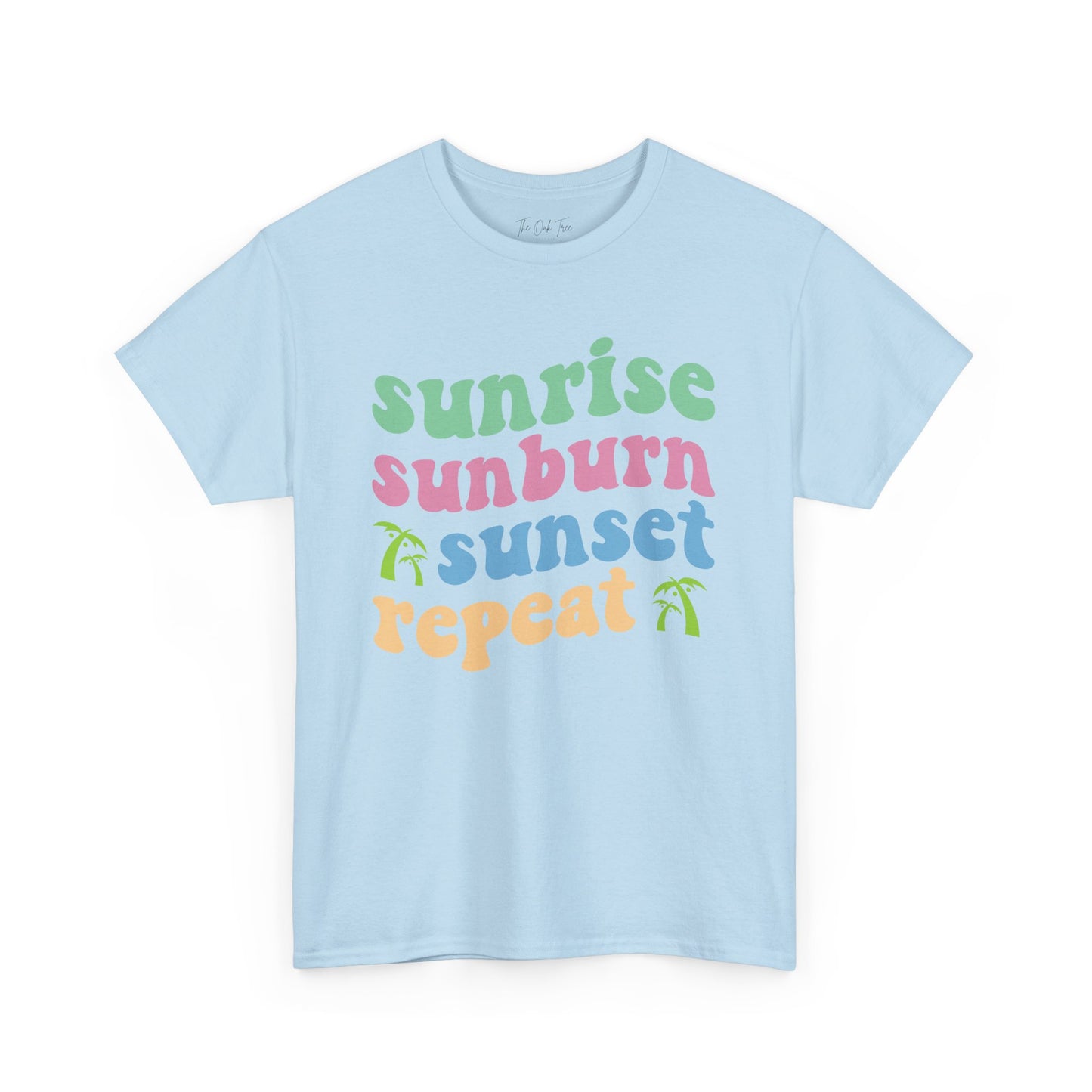 Sunrise Sunburn Sunset Repeat Unisex Heavy Cotton Tee