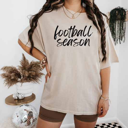 Football Season- Black Text Tee