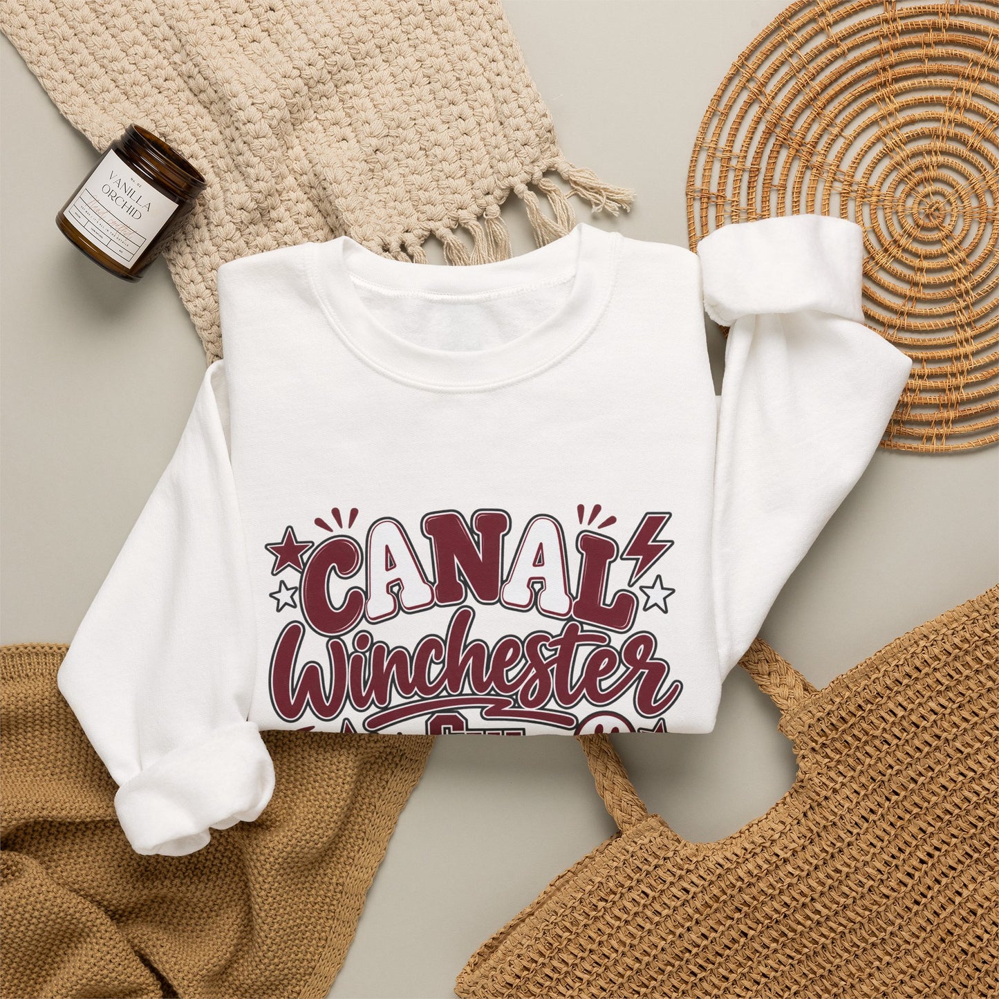 Crewneck Sweatshirt – 'Canal Winchester' Retro Script Pullover