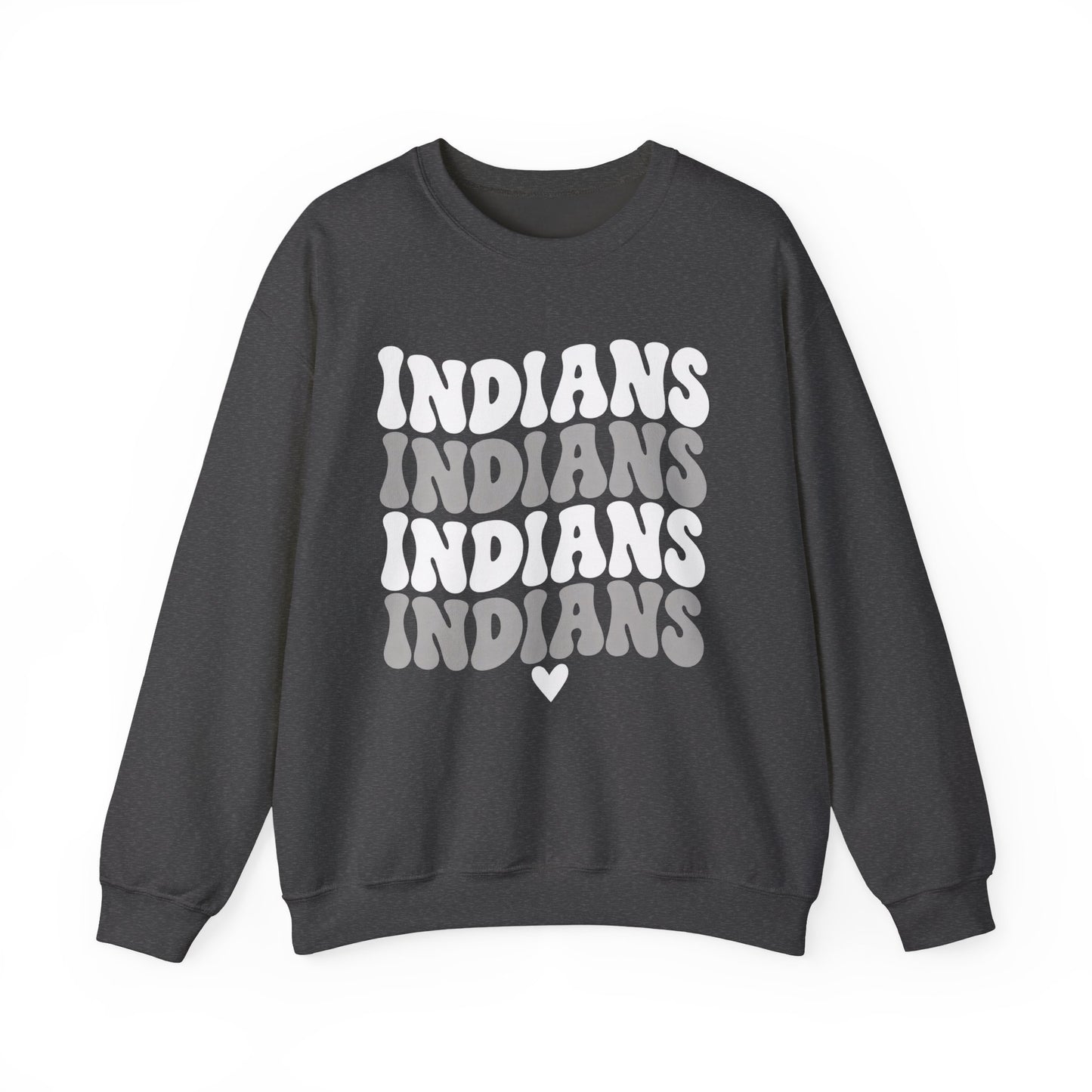 Indians Retro Stack Sweatshirt — Vintage Text Crewneck Pullover