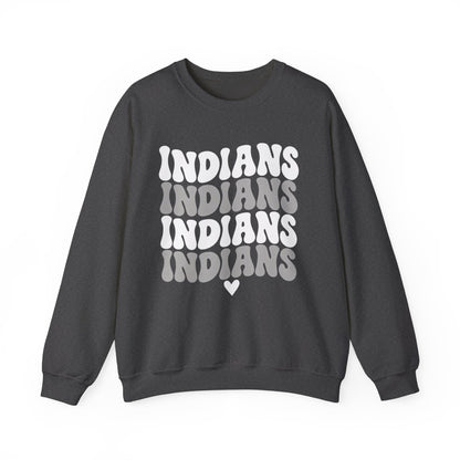 Indians Retro Stack Sweatshirt — Vintage Text Crewneck Pullover
