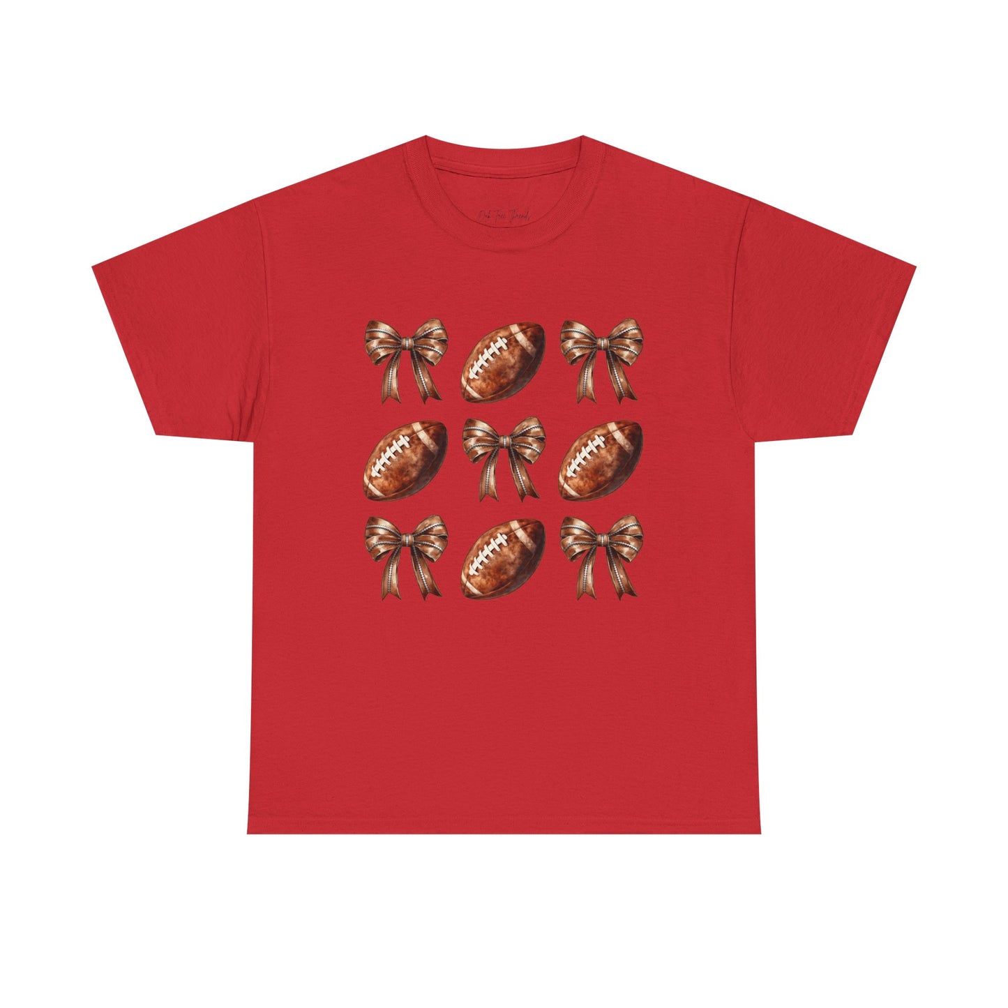 Football & Bows Tee — Cute Game Day Shirt for Fans & Moms