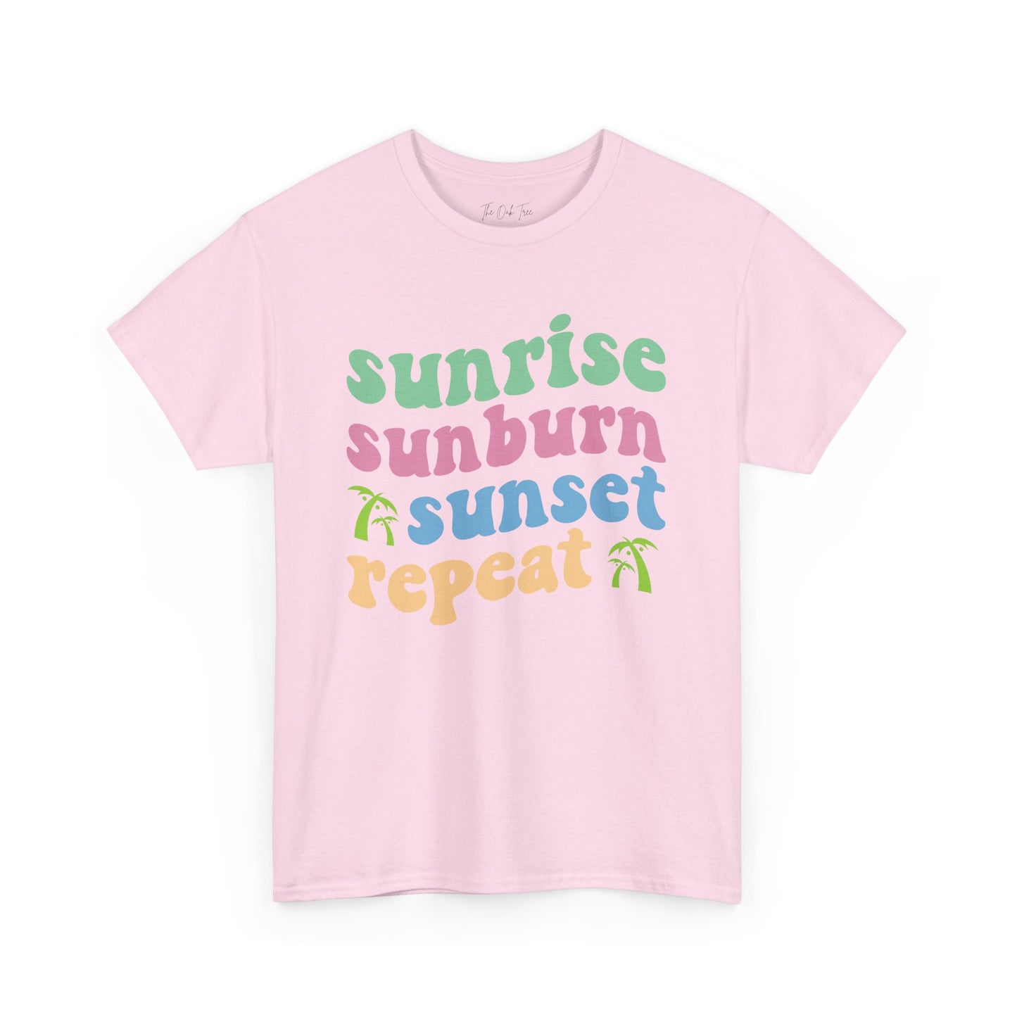 Sunrise Sunburn Sunset Repeat Unisex Heavy Cotton Tee
