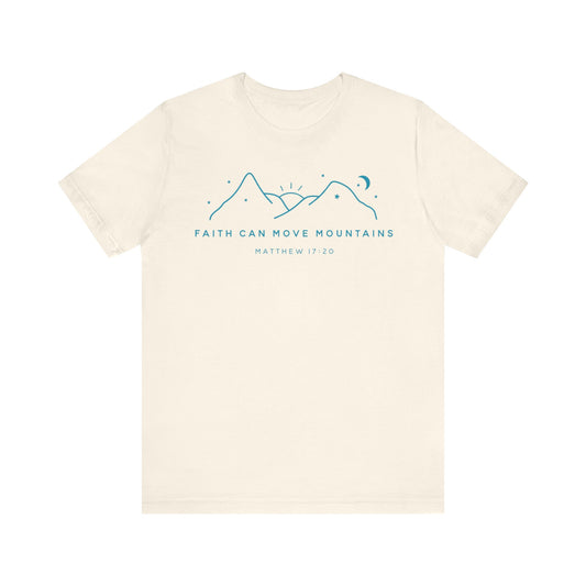 Faith Can Move Mountains Unisex Jersey Short Sleeve Tee