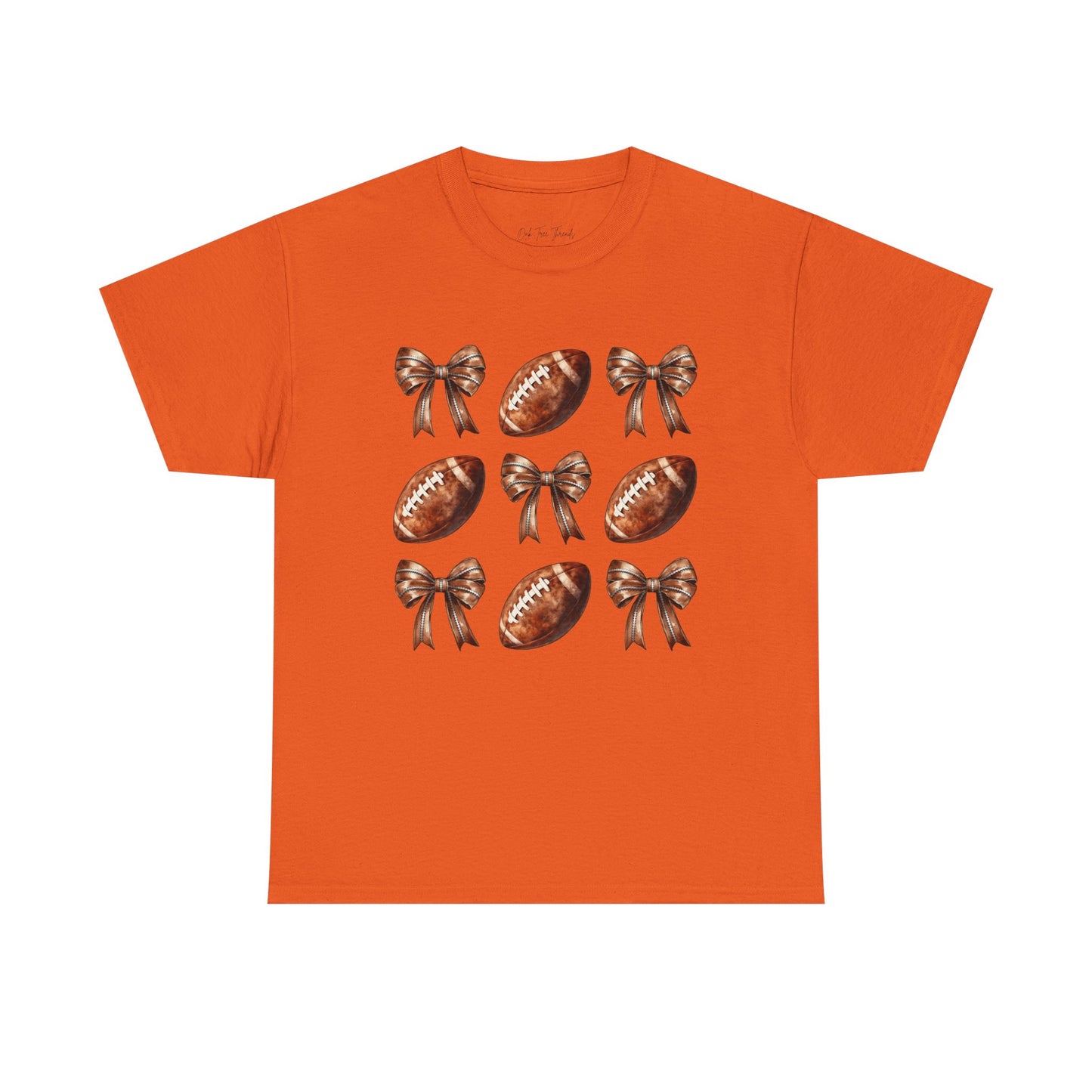 Football & Bows Tee — Cute Game Day Shirt for Fans & Moms