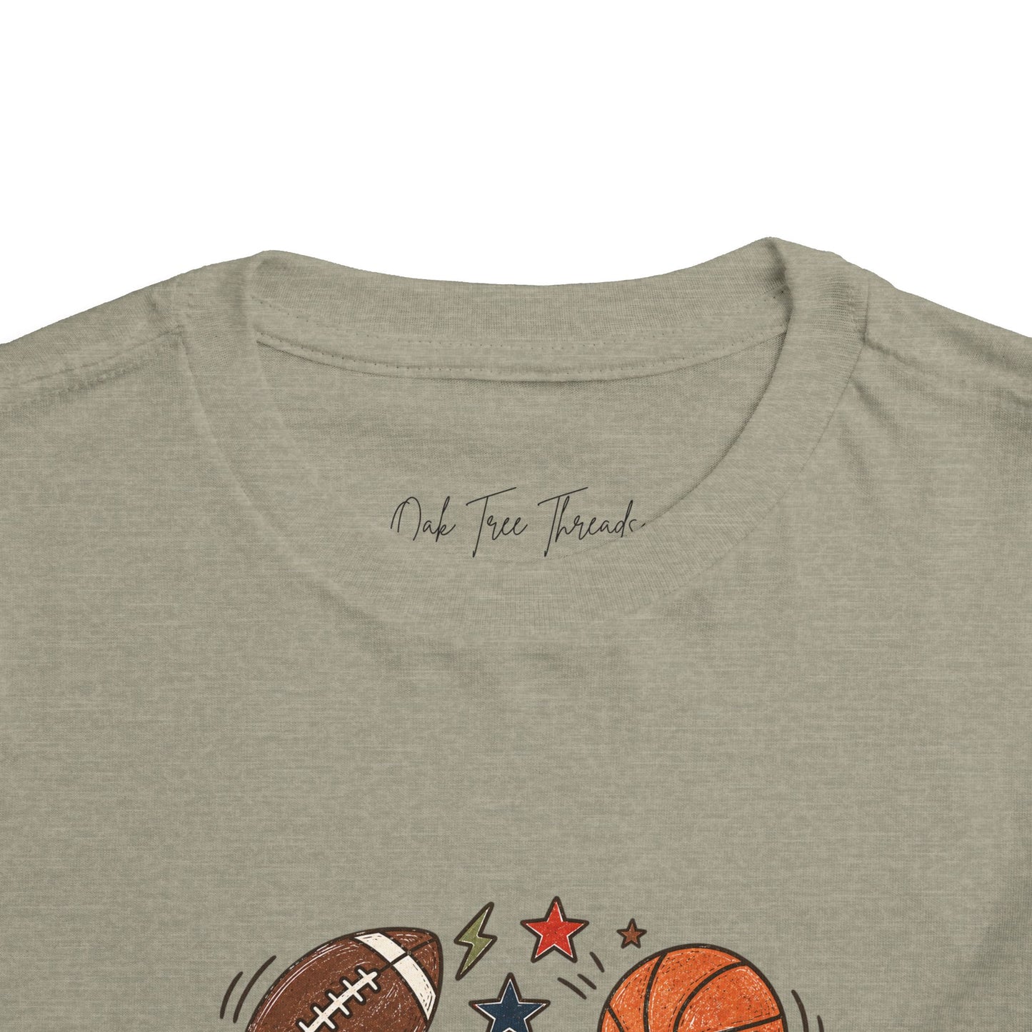 Toddler Sports Balls Tee — Cute Soccer, Football, Basketball & Baseball Graphic Shirt