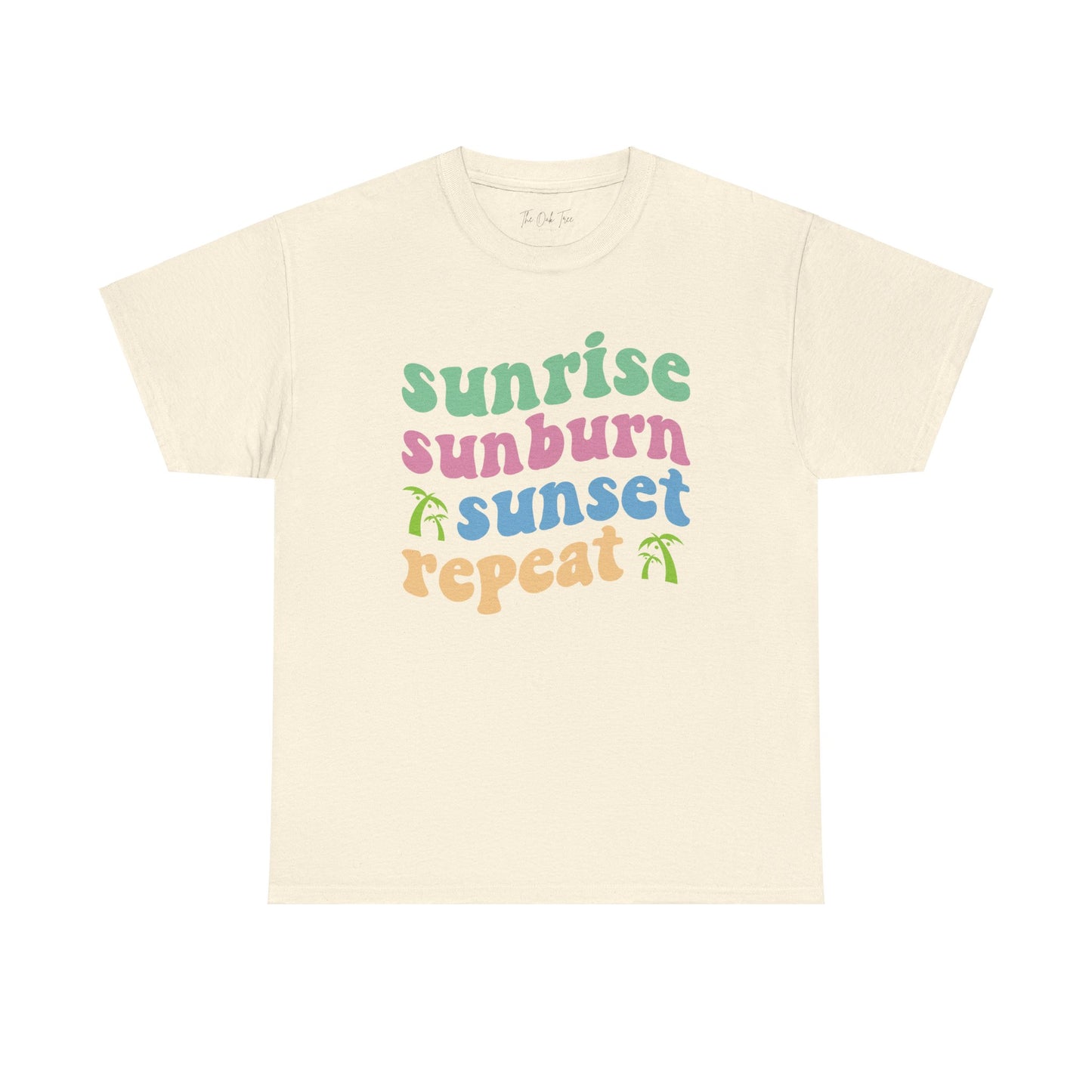 Sunrise Sunburn Sunset Repeat Unisex Heavy Cotton Tee