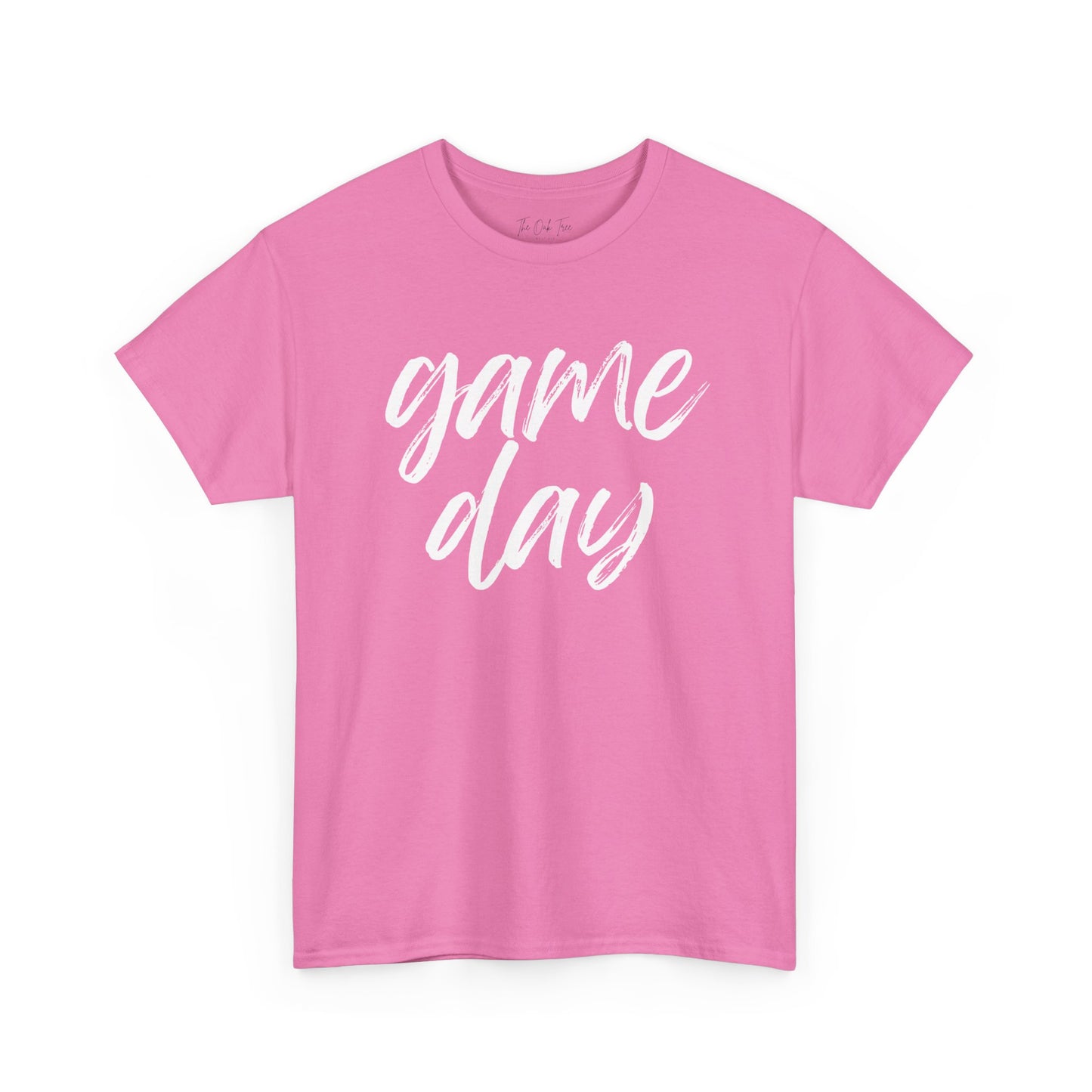 Game Day- White Text Script Tee
