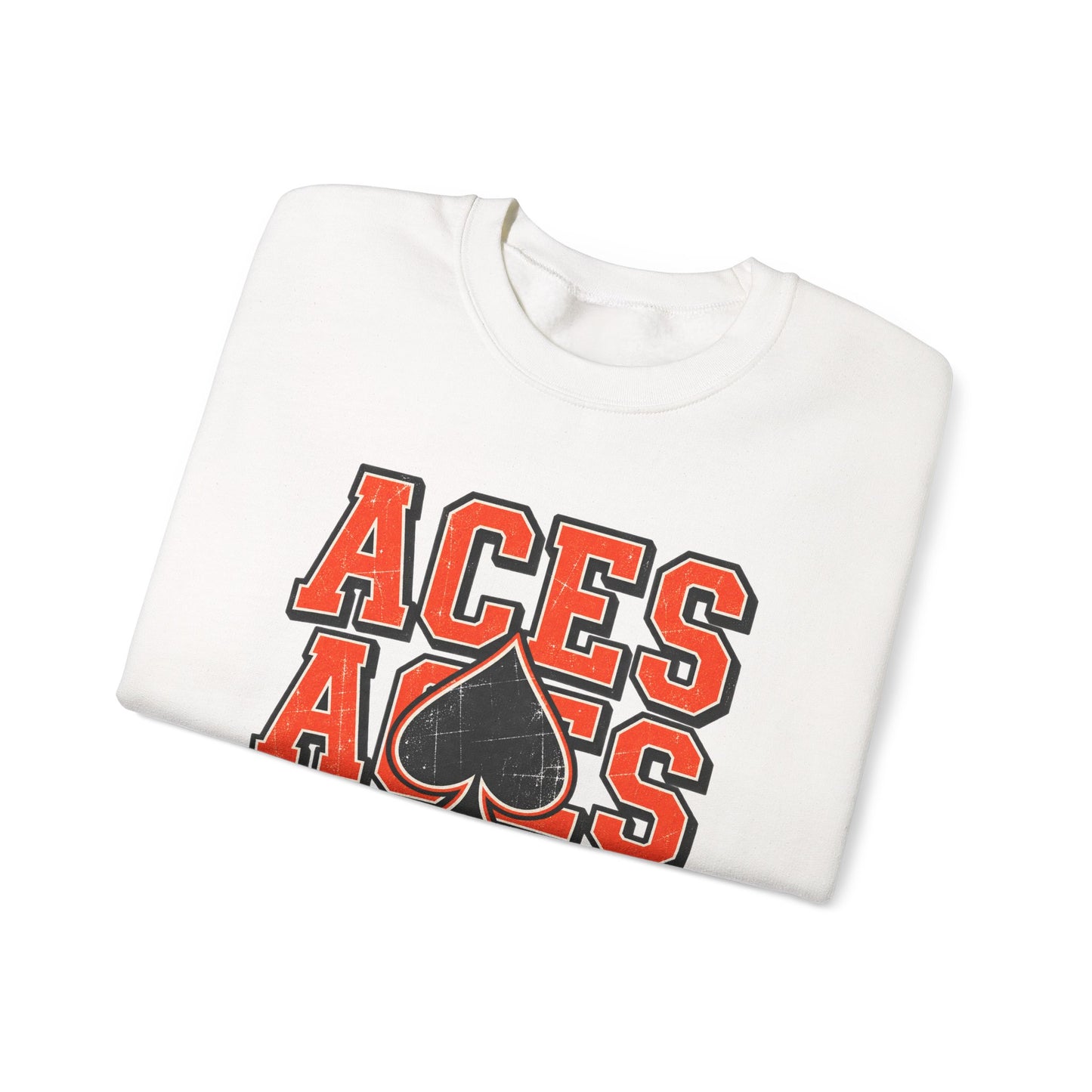 Amanda-Clearcreek Aces Stacked Crewneck Sweatshirt