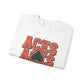 Amanda-Clearcreek Aces Stacked Crewneck Sweatshirt