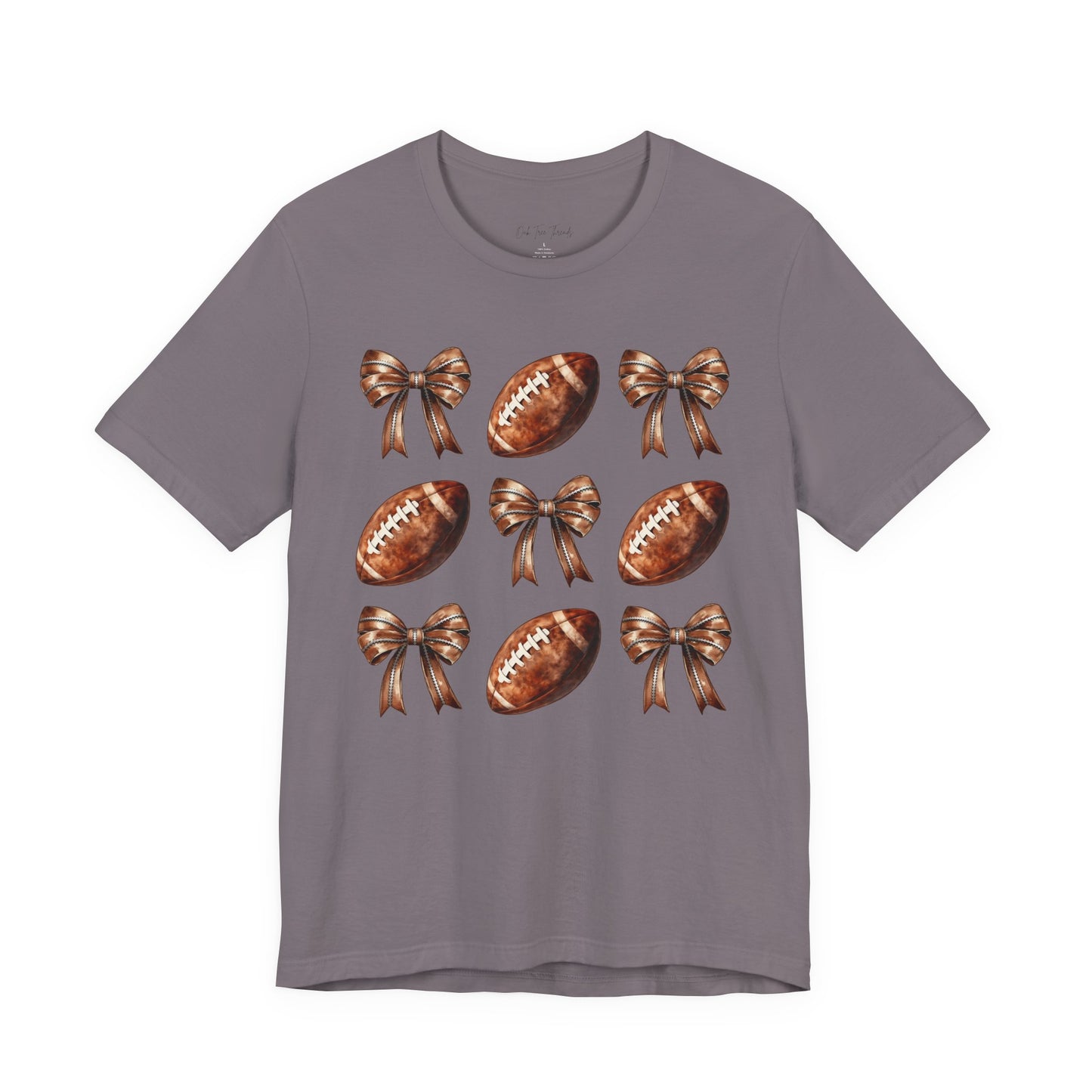 Football & Bows Tee — Cute Game Day Shirt for Fans & Moms