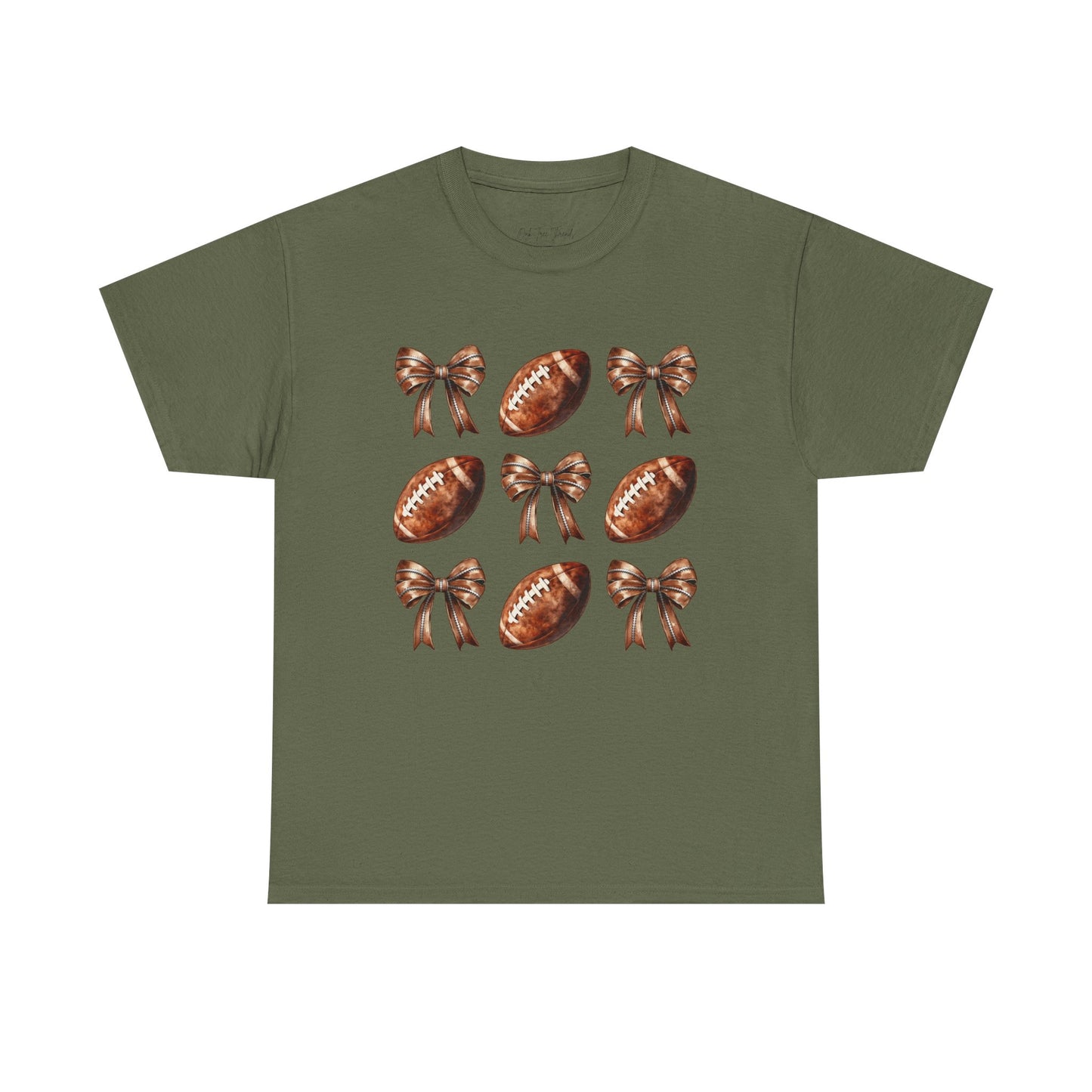 Football & Bows Tee — Cute Game Day Shirt for Fans & Moms