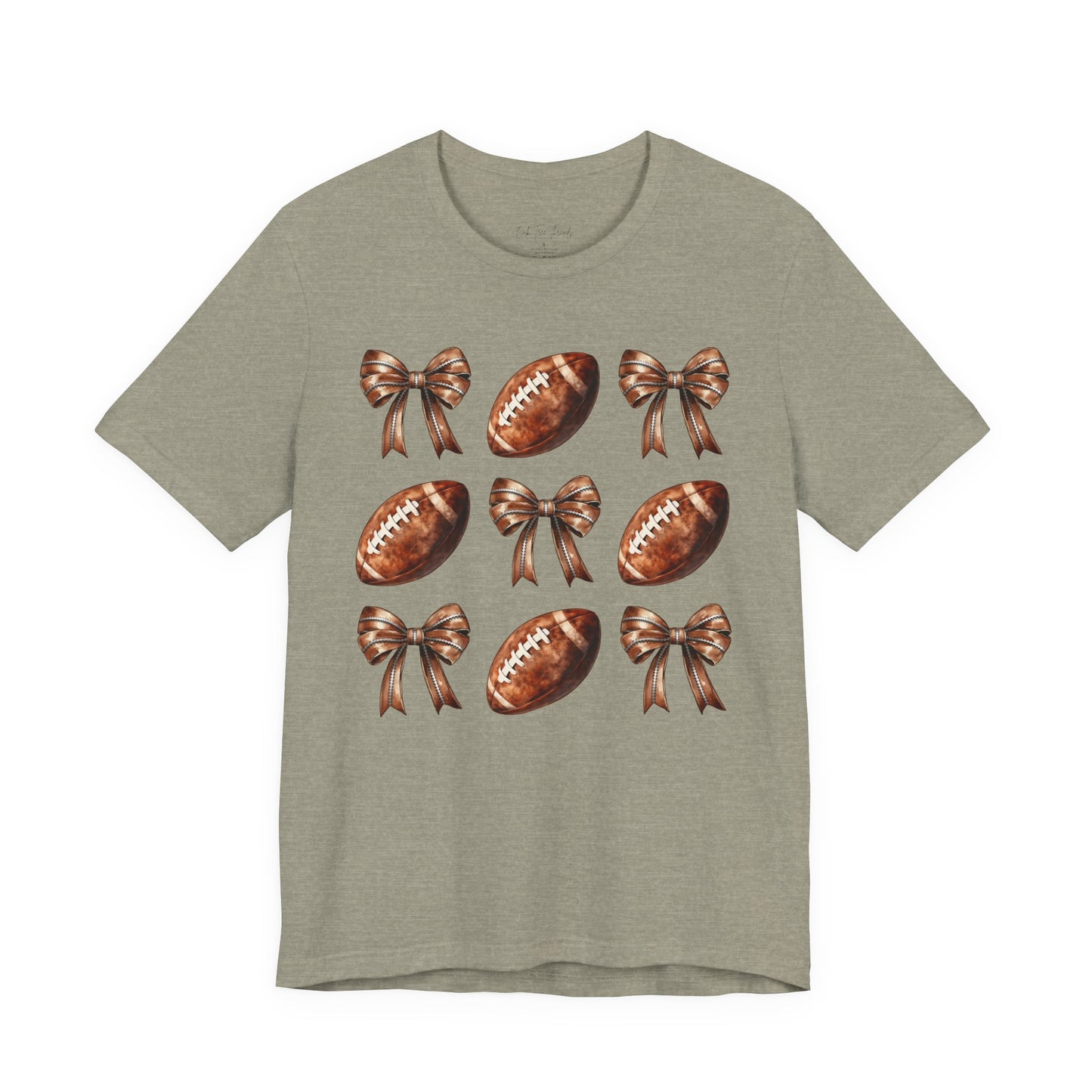 Football & Bows Tee — Cute Game Day Shirt for Fans & Moms