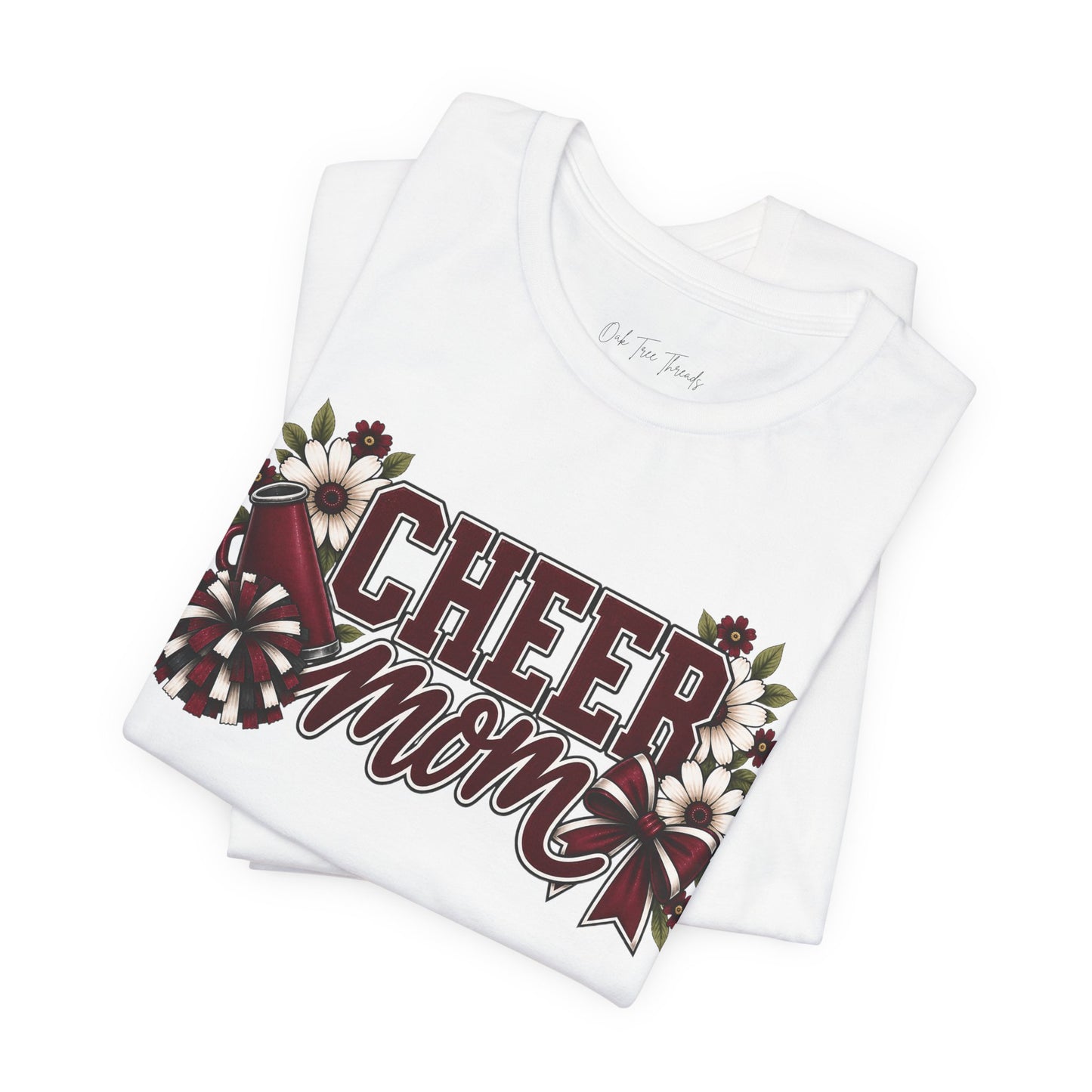 Cheer Mom T-Shirt — Floral Pom Pom Cheerleader Mom Tee