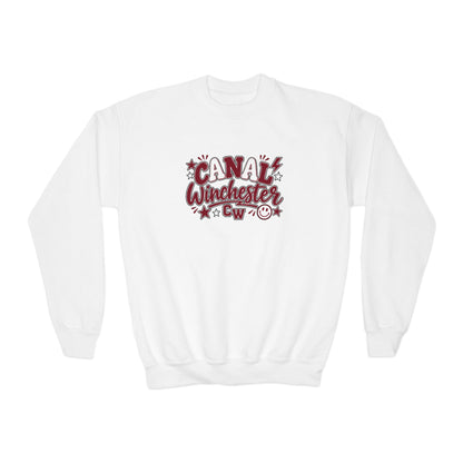 Canal Winchester Youth Crewneck Sweatshirt — Retro Stars Design