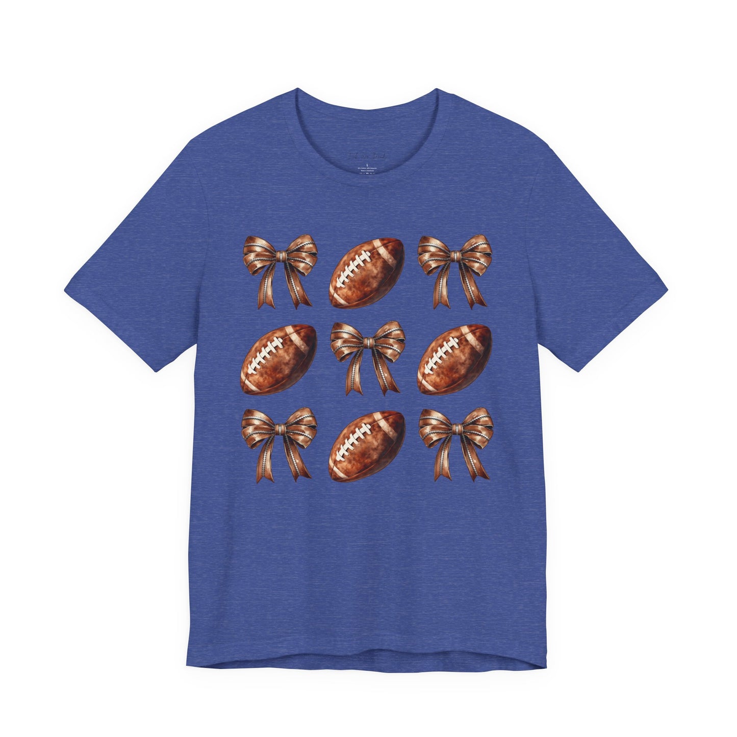 Football & Bows Tee — Cute Game Day Shirt for Fans & Moms
